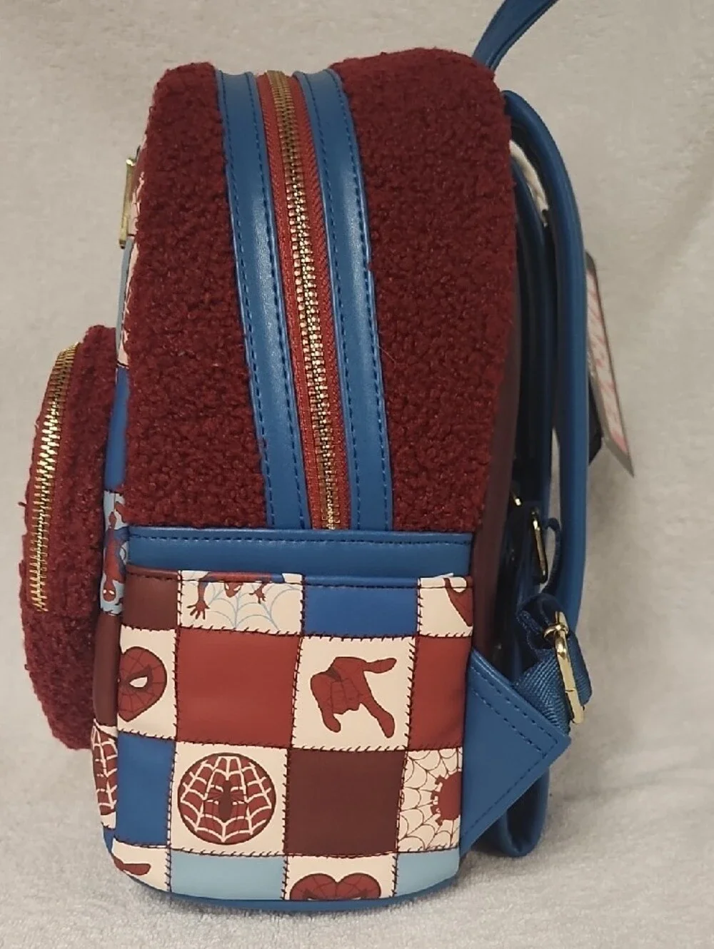 Loungefly Red, Blue and Cream Spider-Man Heart Mini Backpack